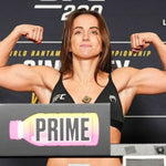UFC athlete Maycee Barber wearing Lifetune Go at weigh in for upcoming fight.