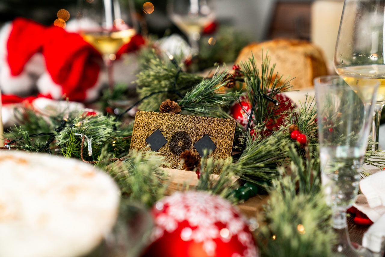 Aires EMF device at a holiday table