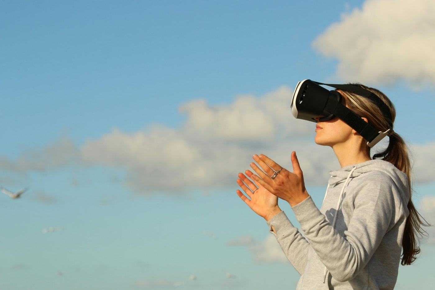 woman with VR headset