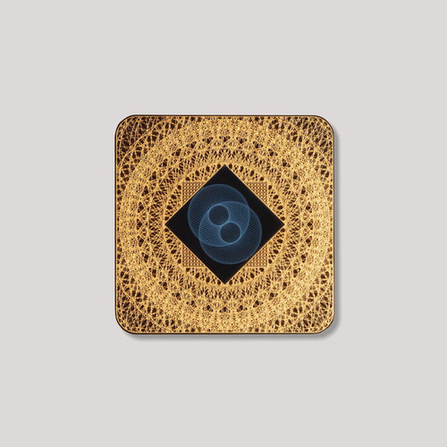 Lifetune Zone EMF protection device with intricate gold design and central resonator pattern.